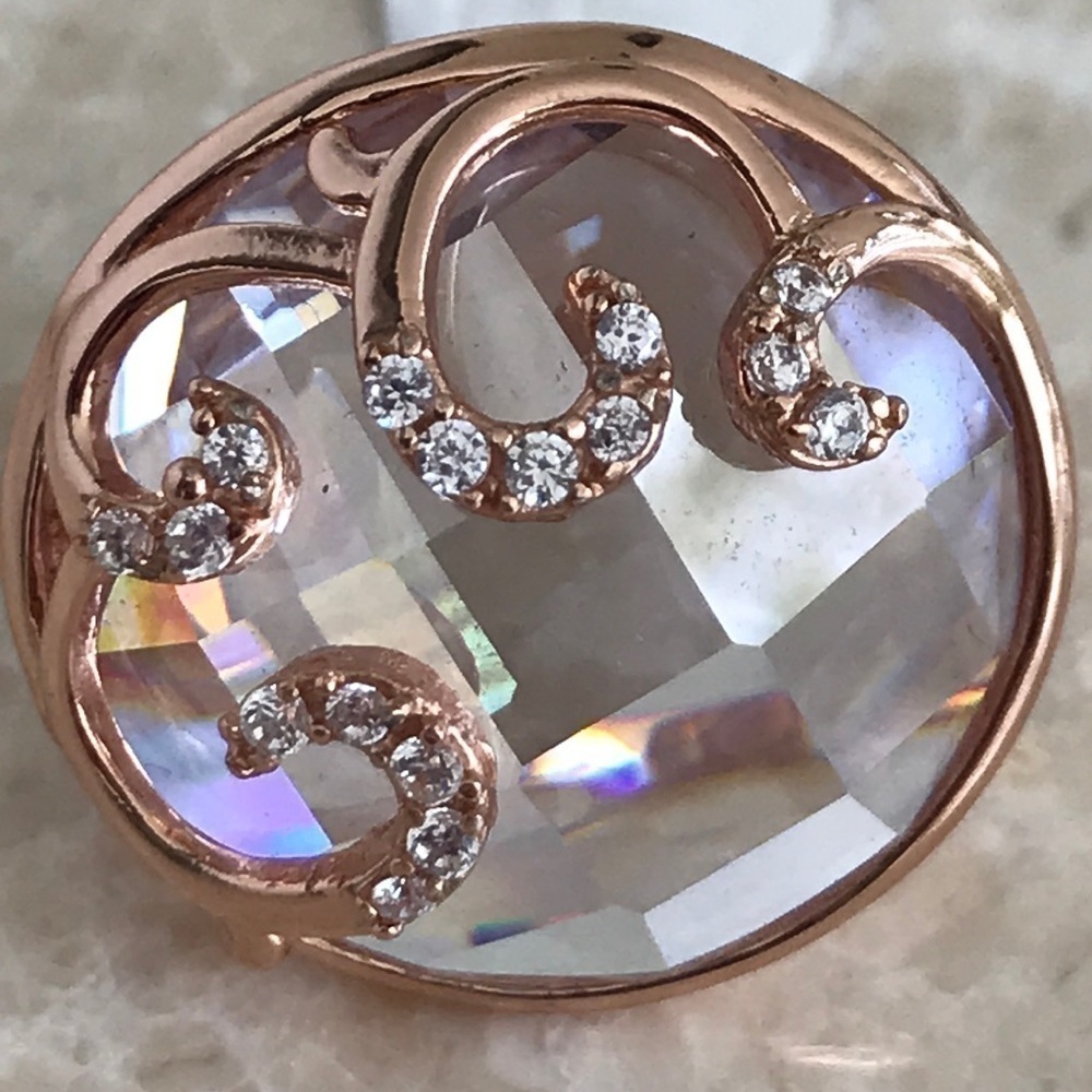 925 Exquisite Crystal Sterling Silver Ring
